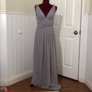EUC v neck grey gray dress gown